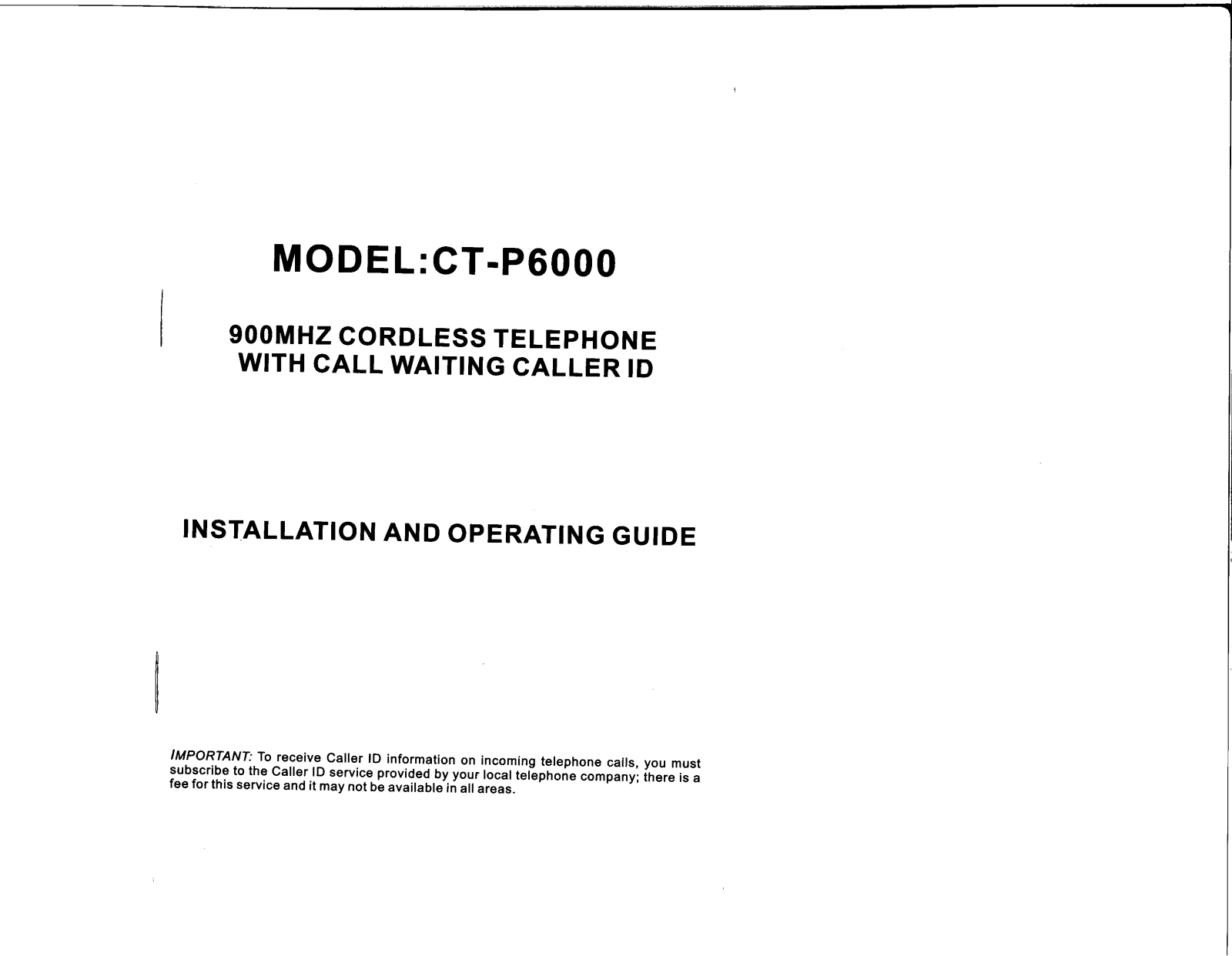 Coby CT-P6000 User Manual