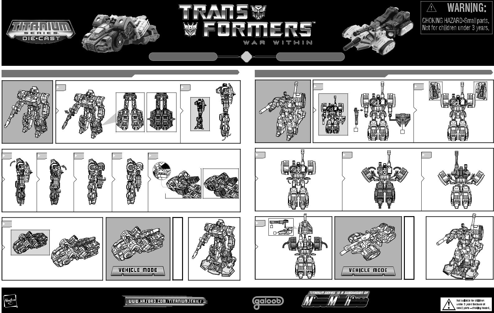 Hasbro Titanium War Within Optimus Prime vs. Megatron Instruction