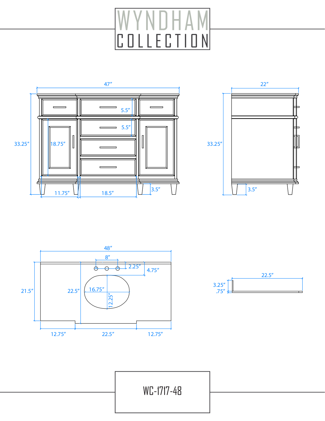 Wyndham Collection WCV171748SWHCXSXXMXX User Manual