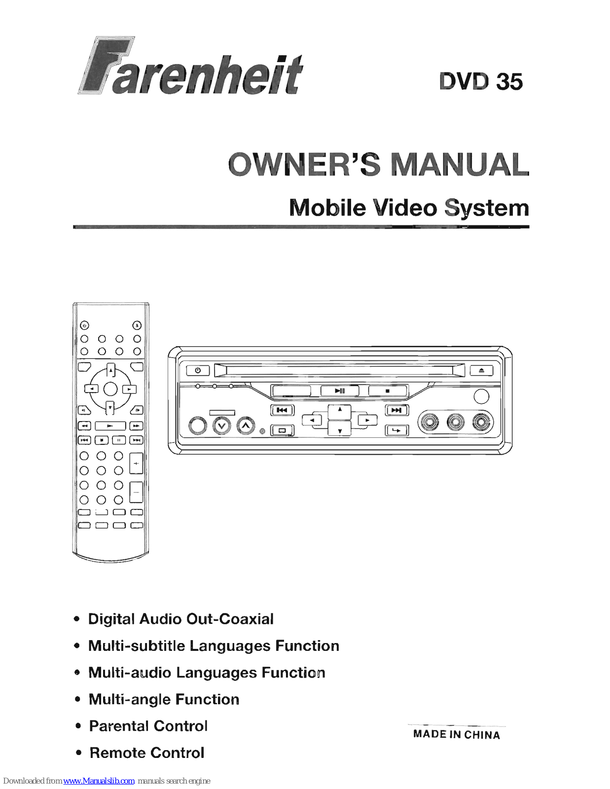 Farenheit DVD 35 Owner's Manual