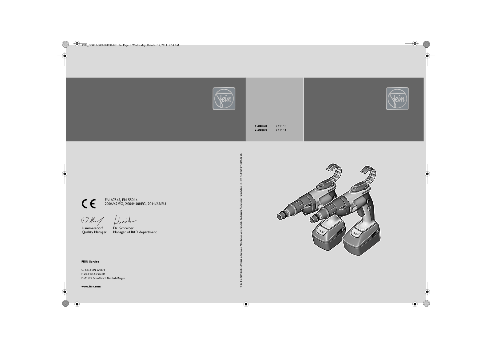 Fein ASCS4.8 User guide