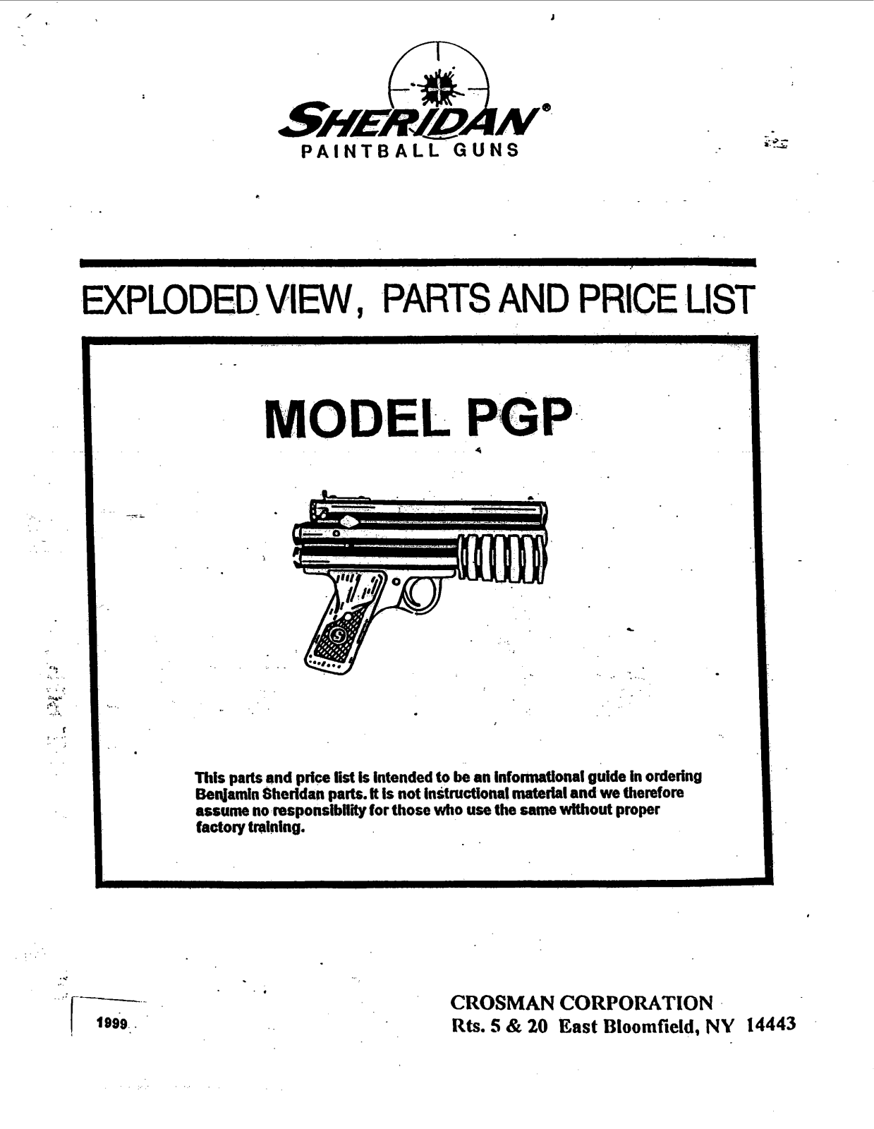 Sheridan PGP Non Cartridge User Manual