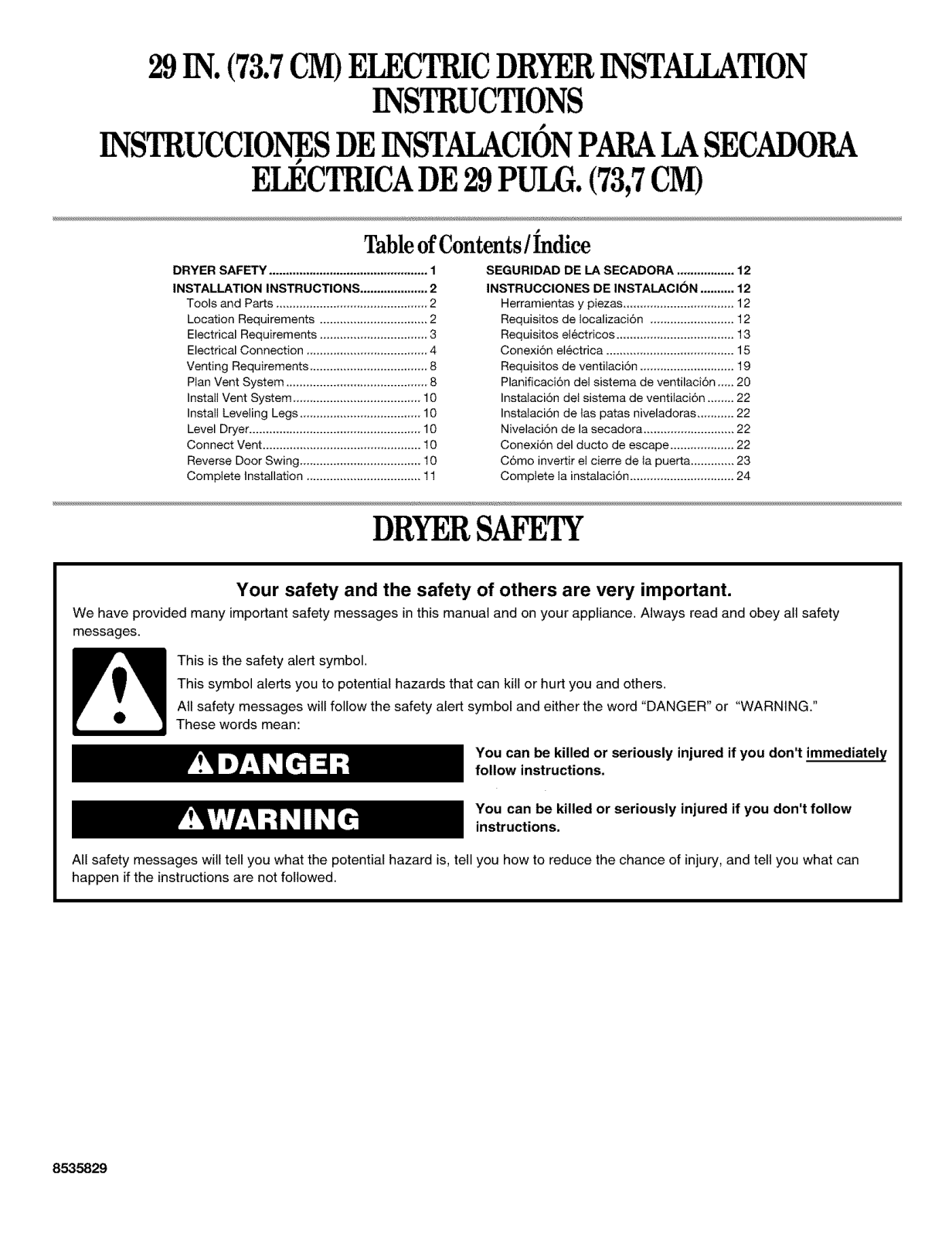 Whirlpool LER8648PW0, LER8648LW0, LER7648PT0, LER7620LW0, LER6636PW0 Installation Guide - ManualMachine.com