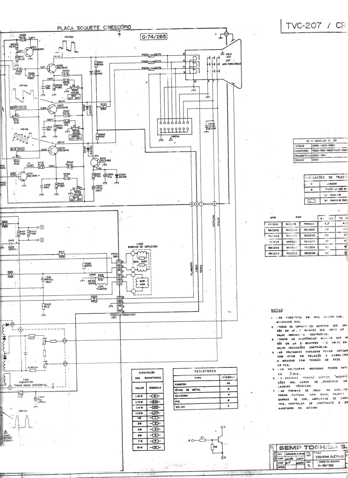 Toshiba TVC 207 Schematic