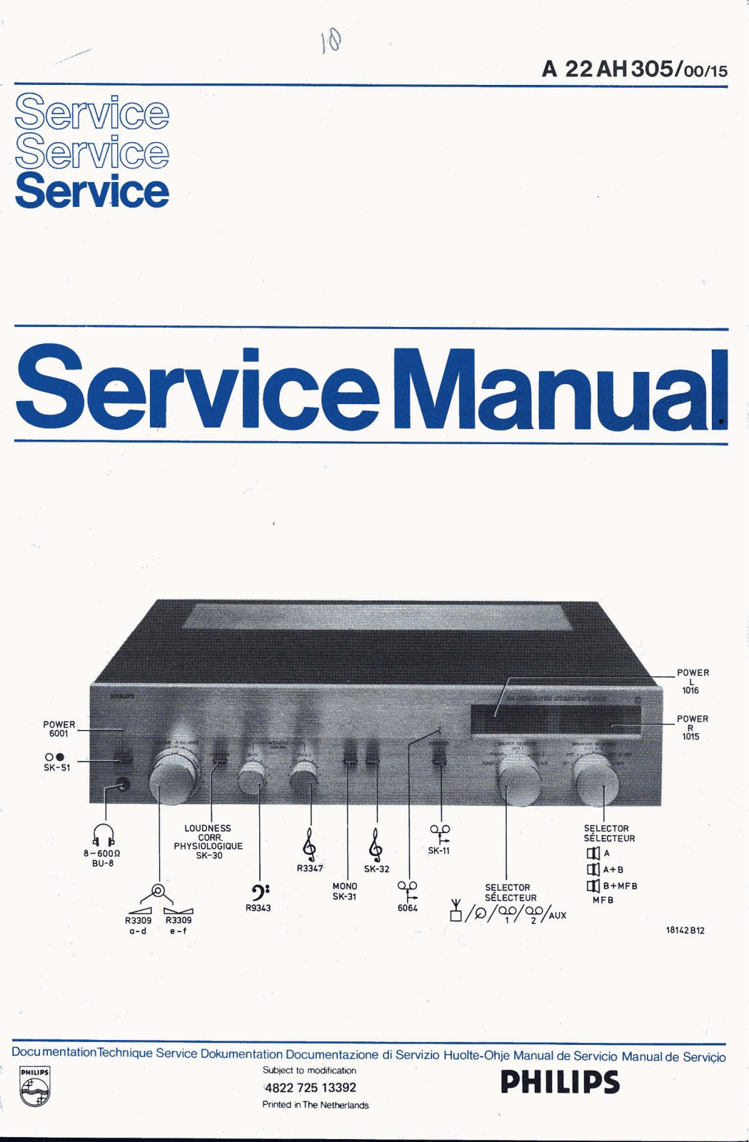 Philips 22-AH-305 Service Manual