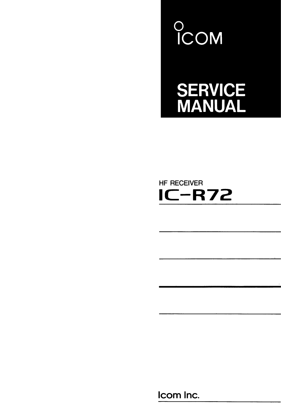 ICOM IC-R72 User Guide