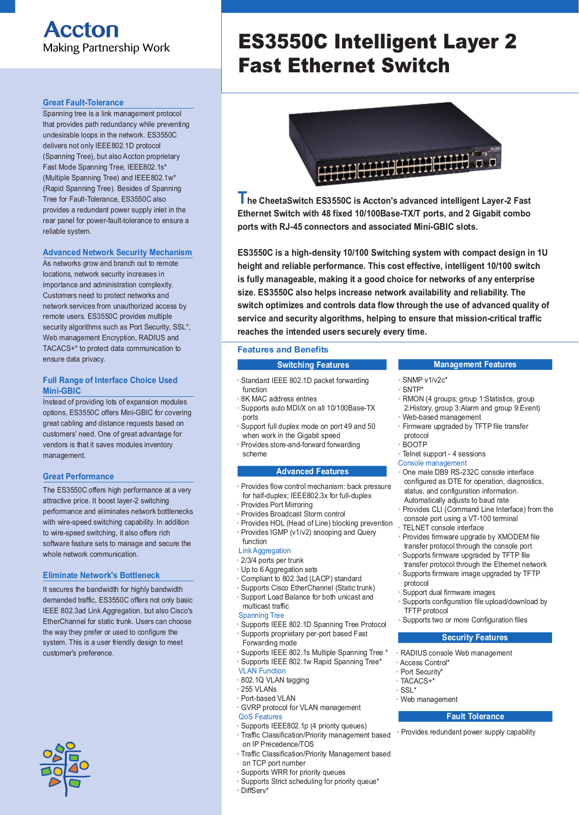 Accton ES3550C L2 Datasheet - ManualMachine.com