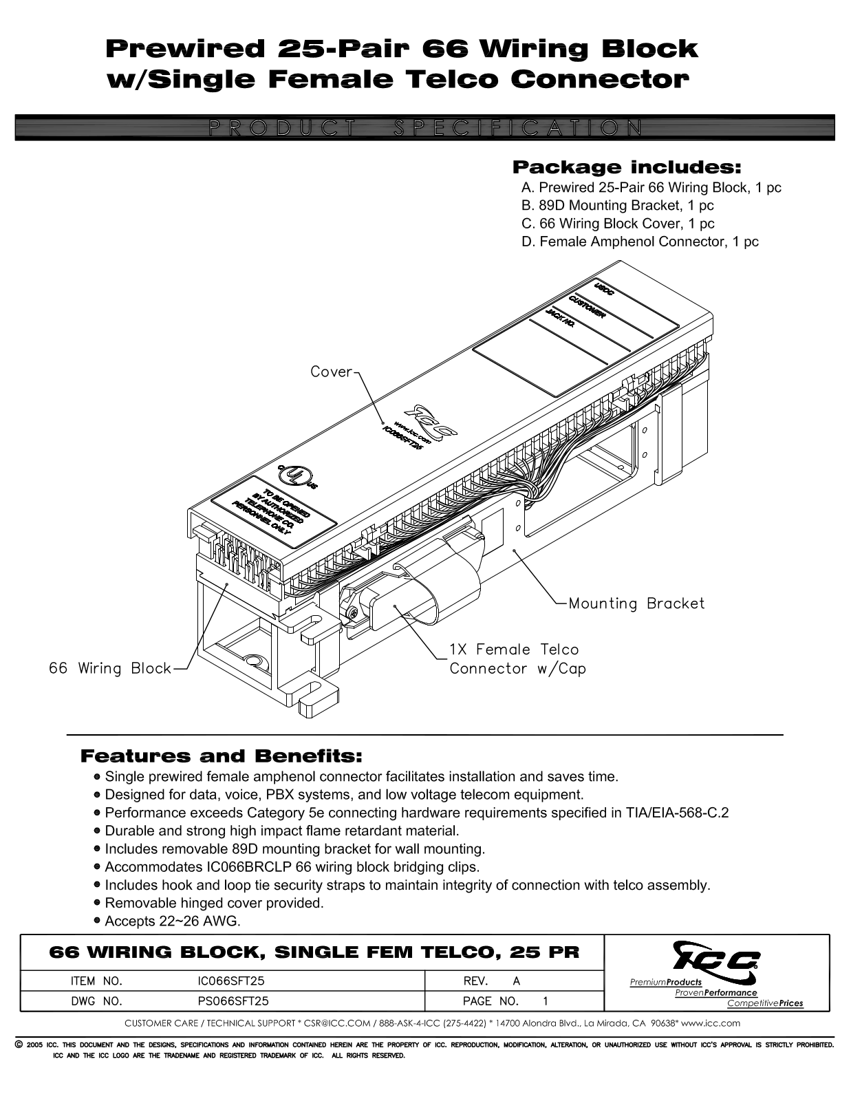 ICC IC066SFT25 Specsheet