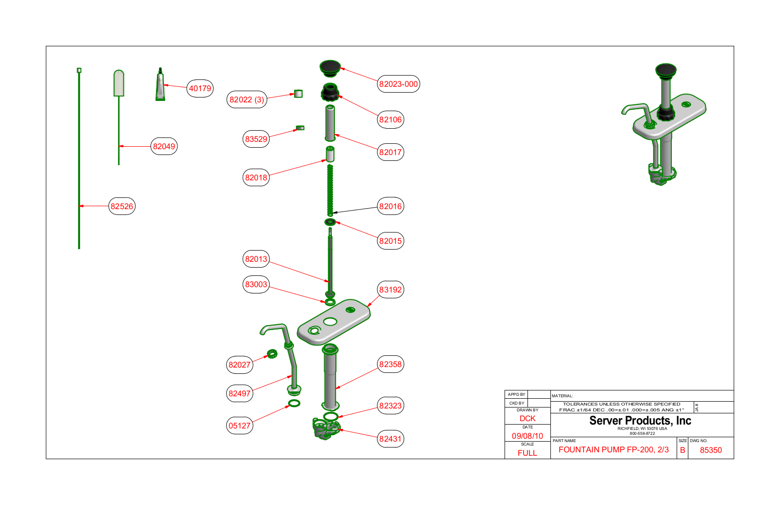 Server 85350 Parts Manual