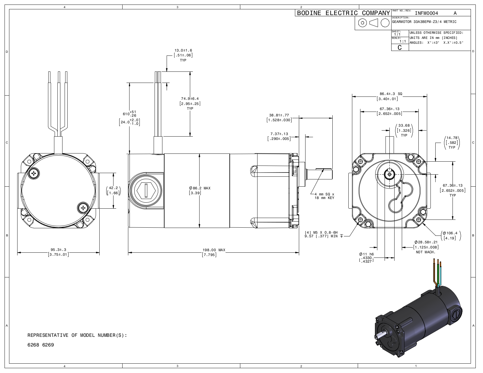 Bodine 6268, 6269 Reference Drawing