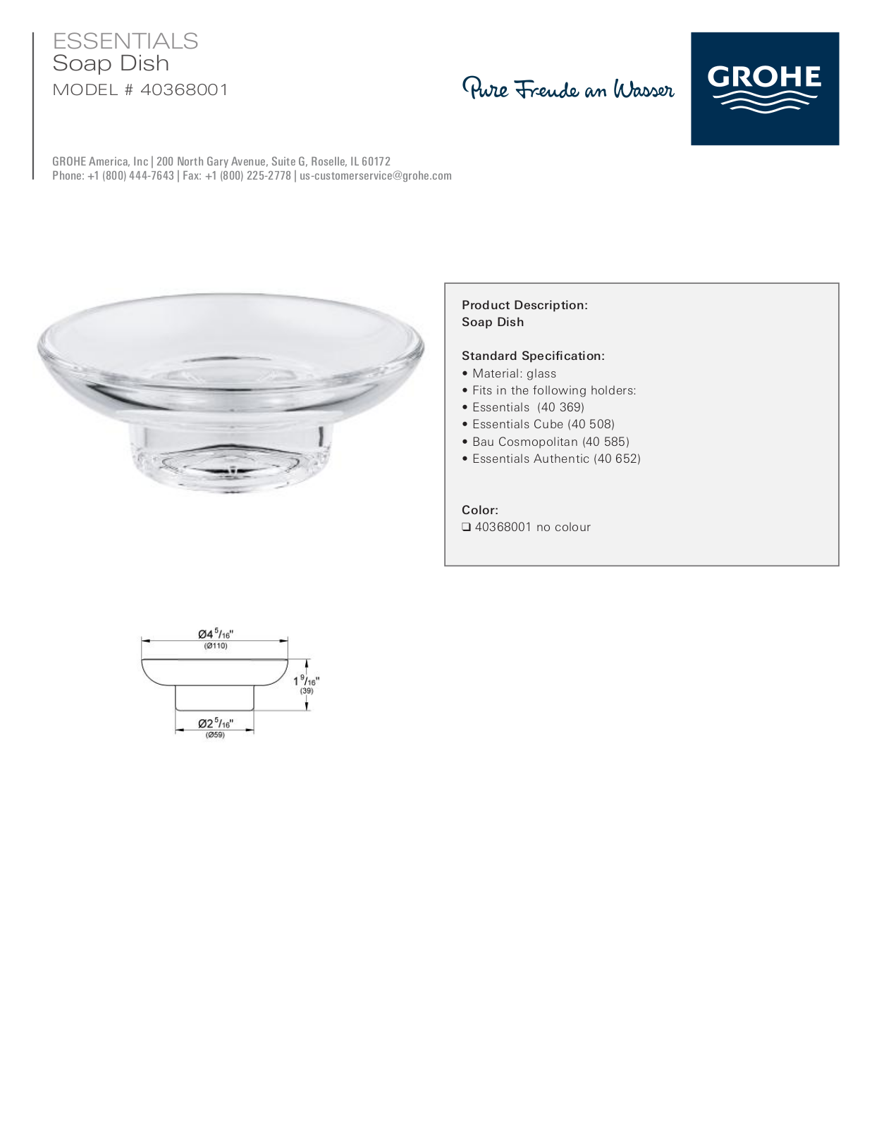 GROHE GRH5522 Specifications - ManualMachine.com