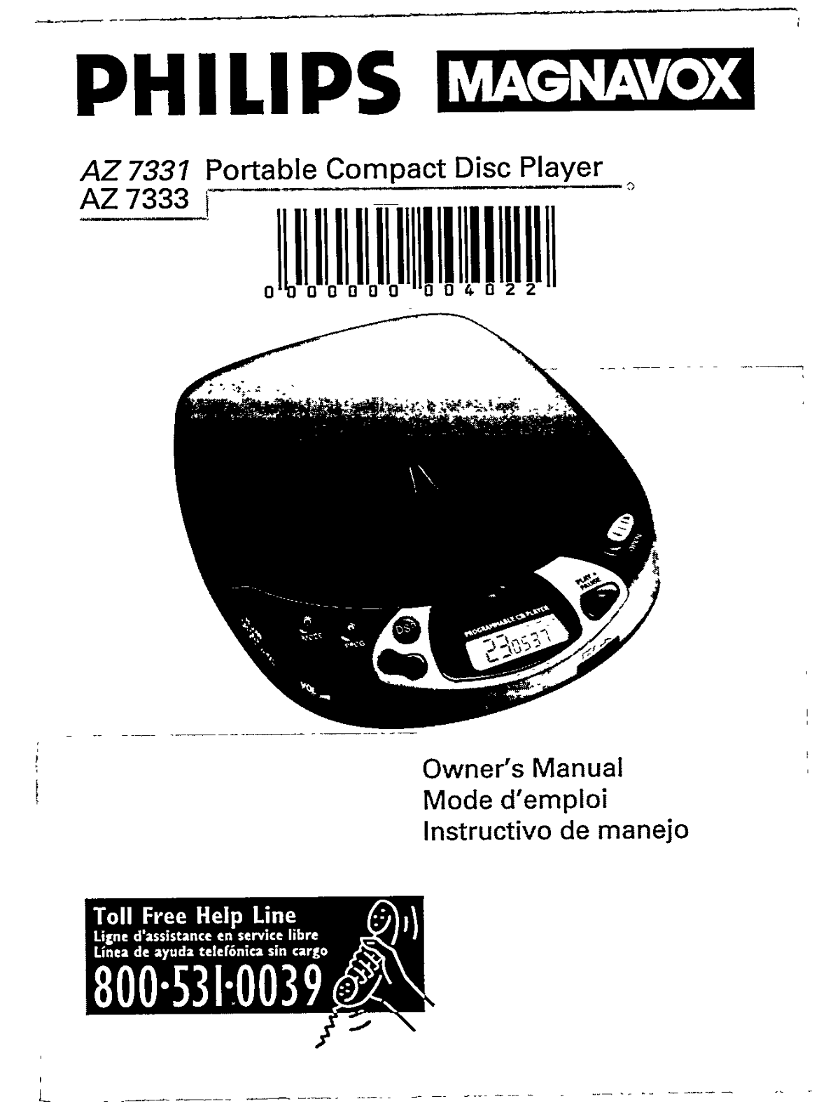 Philips AZ7333/17, AZ7331/17 User Manual