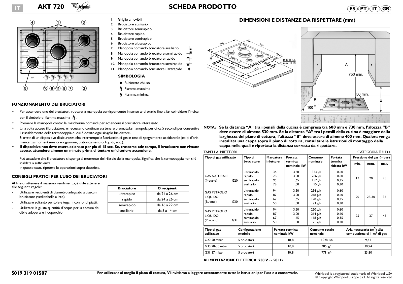 Whirlpool AKT 720/IXL User Manual