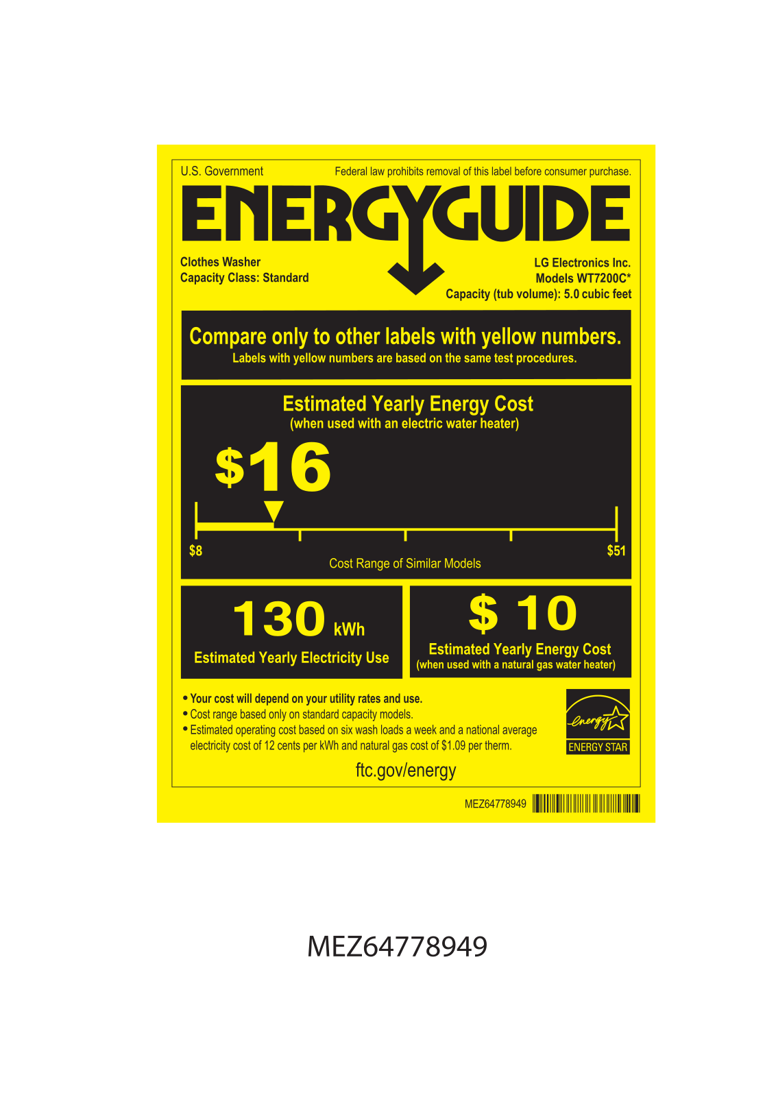 LG WT7200CV Energy manual