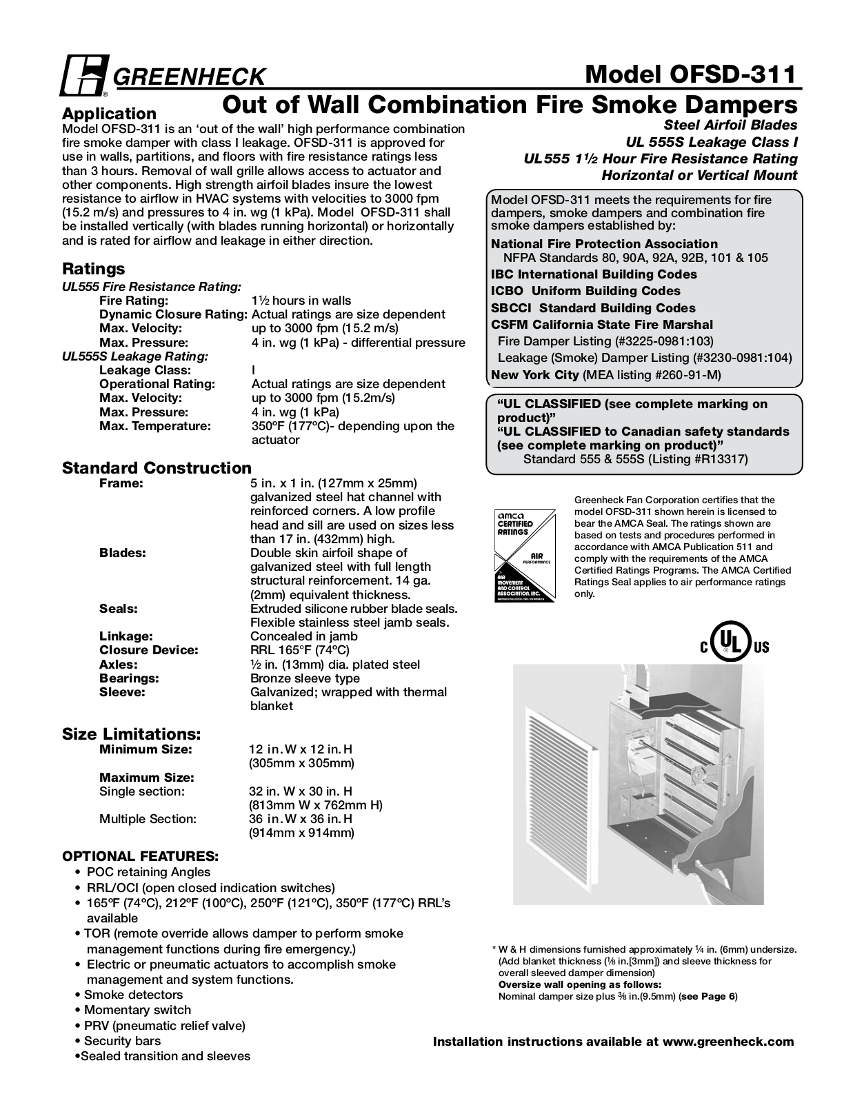 Greenheck Fan OFSD-311 User Manual