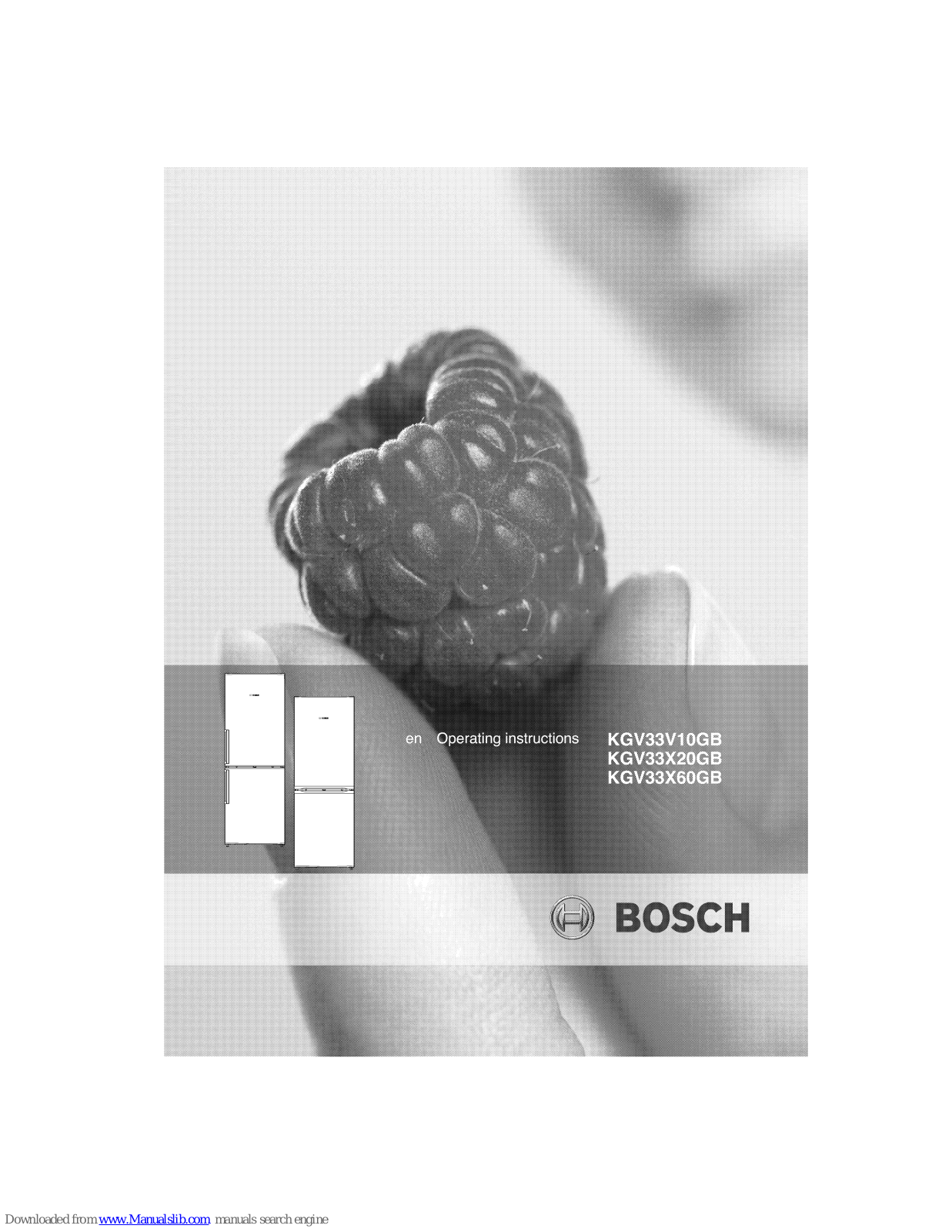 Bosch KGV33V10GB, KGV33X20GB, KGV33X60GB Operating Instructions Manual