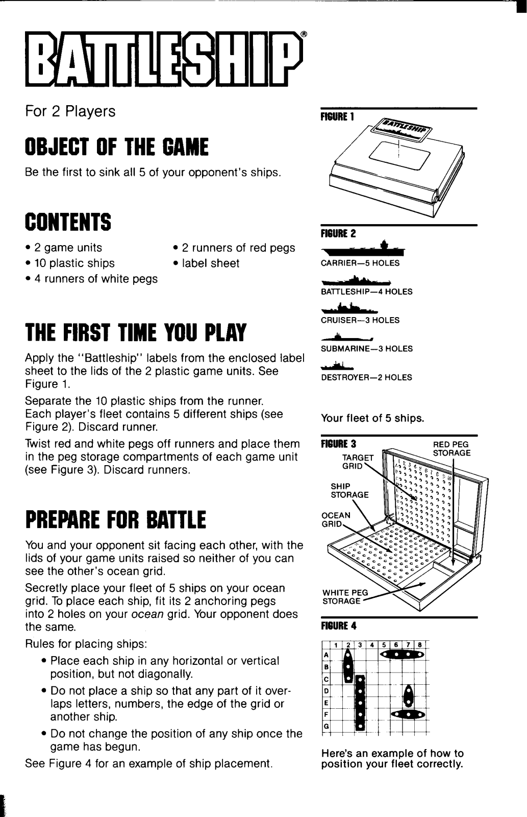 HASBRO Battleship User Manual