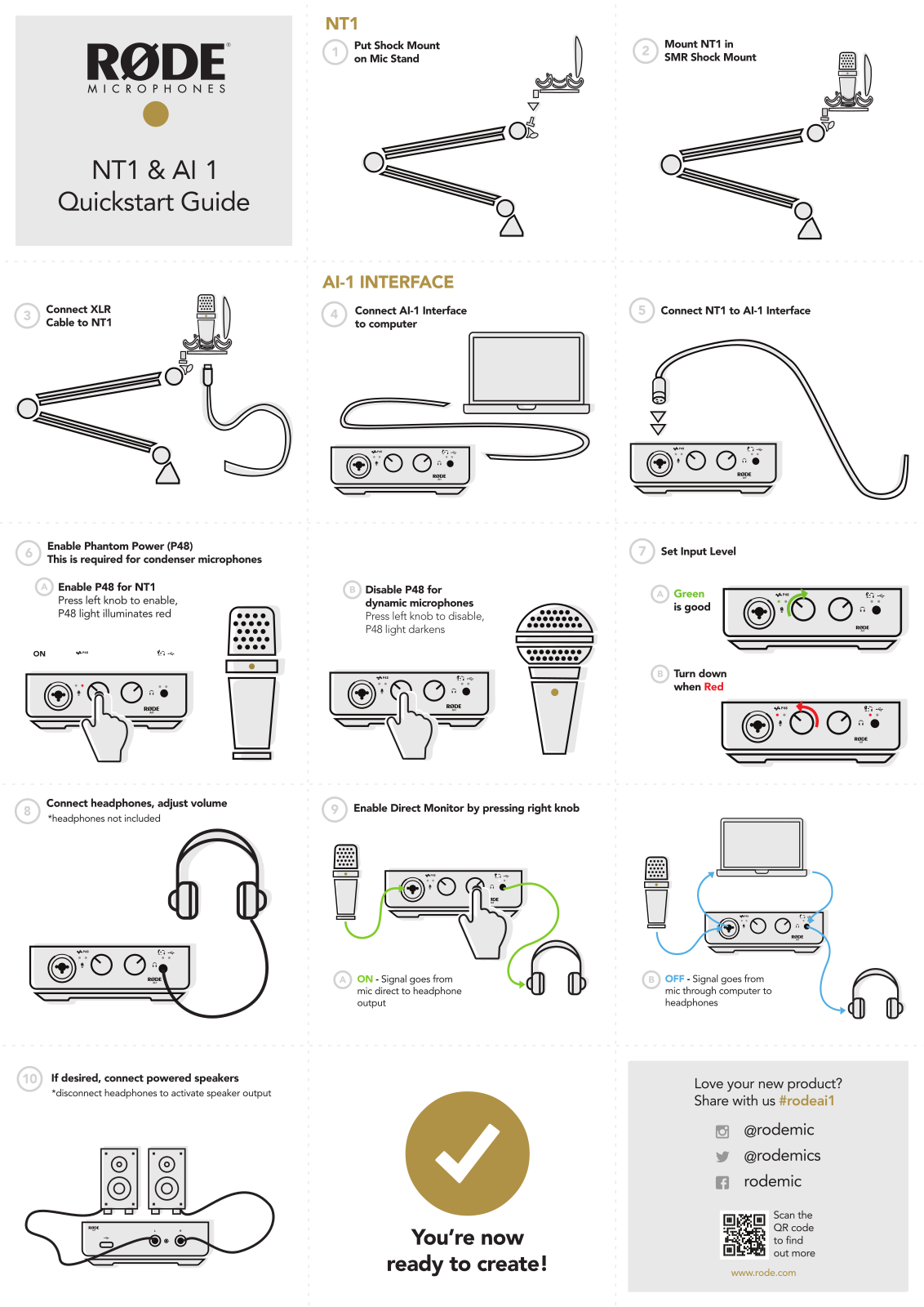 Rode NT1+AI-1 Quick Start Guide