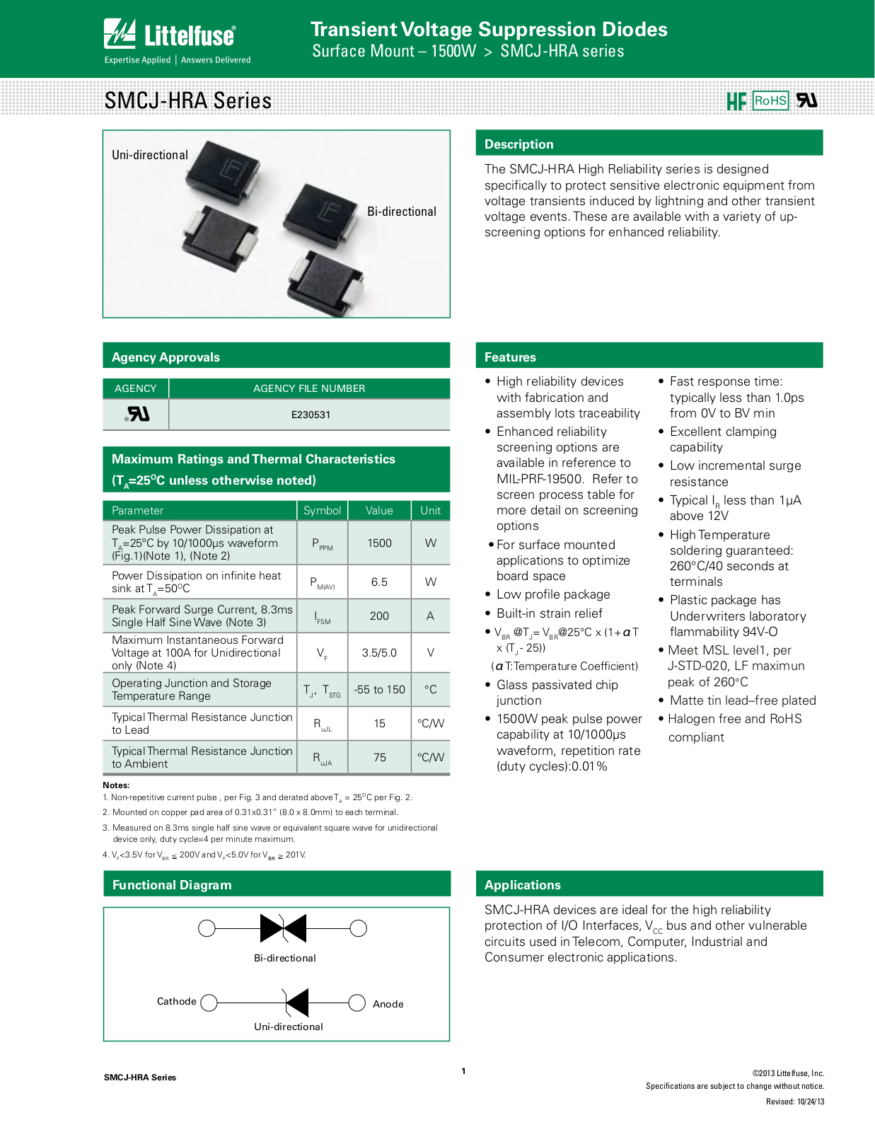 Littelfuse SMCJ-HRA User Manual