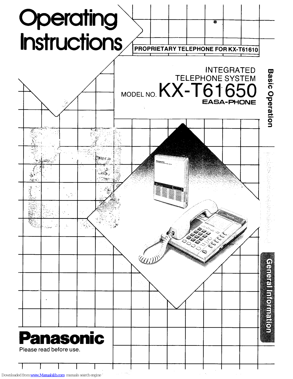 Panasonic EASA-PHONE KX-T61650 Operating Instructions Manual