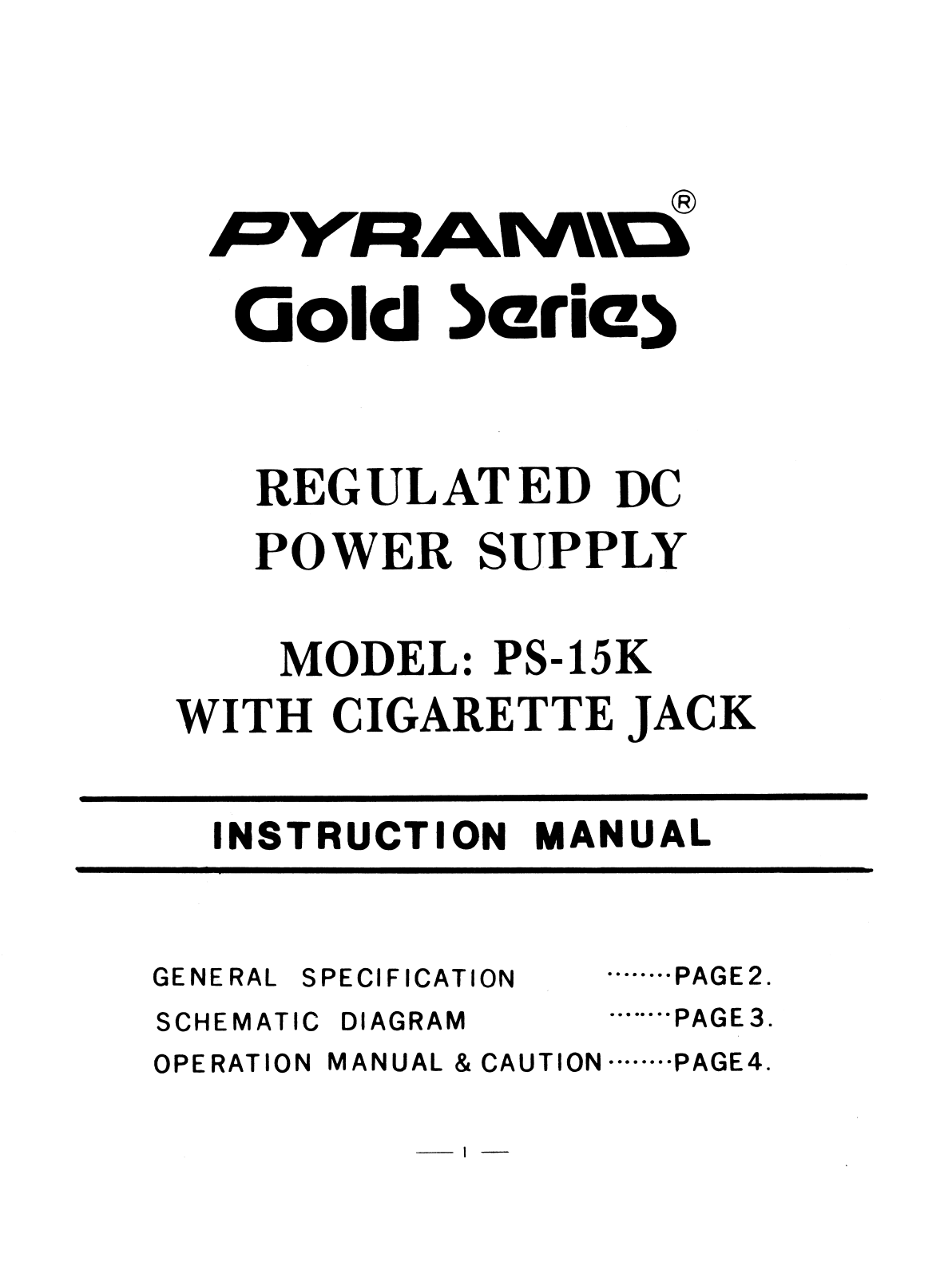 Pyramid PS15KX User Manual