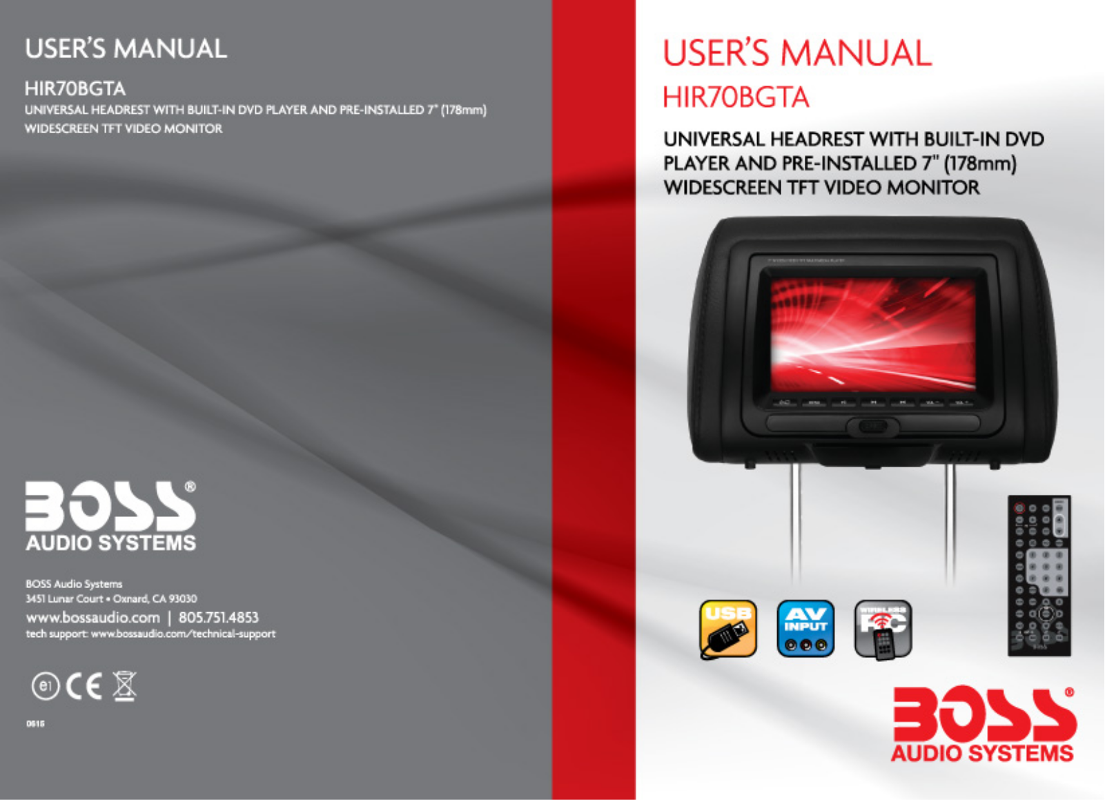 Boss Audio HIR70BGTA User Manual