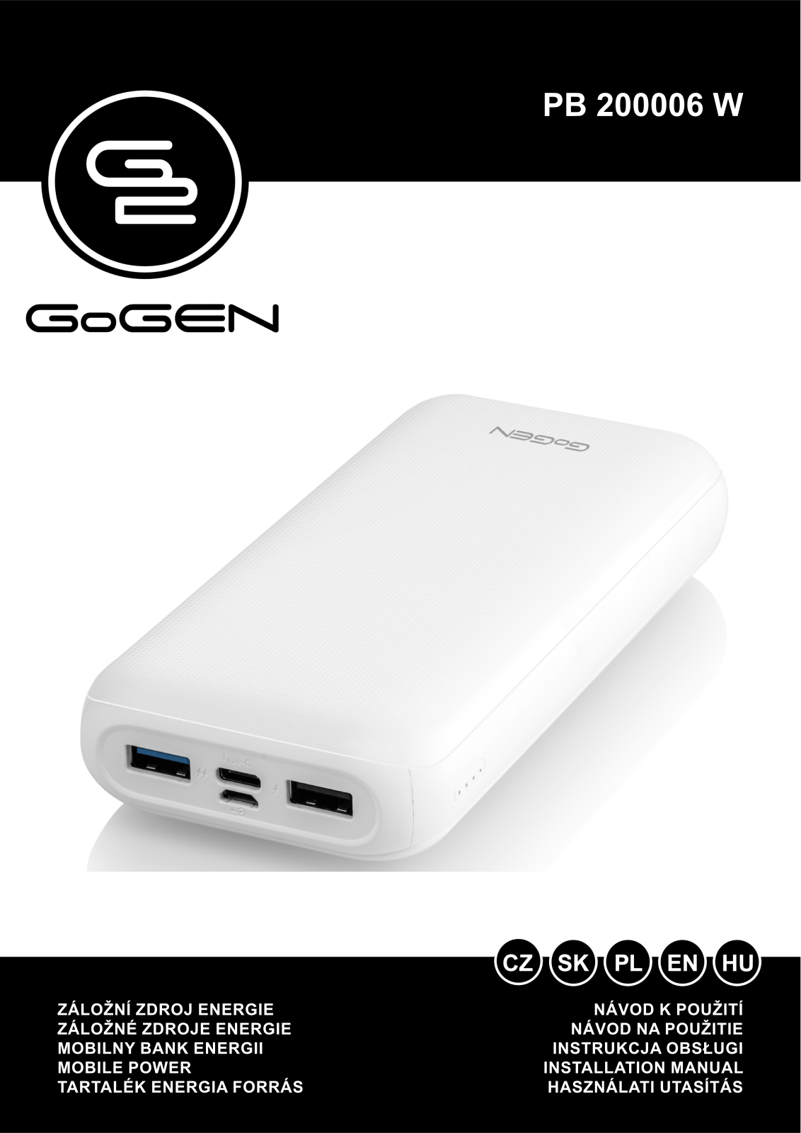 GoGEN PB200006W User Manual