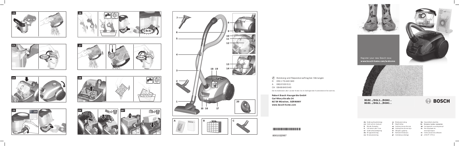 Bosch BGL 2UK1700 User manual