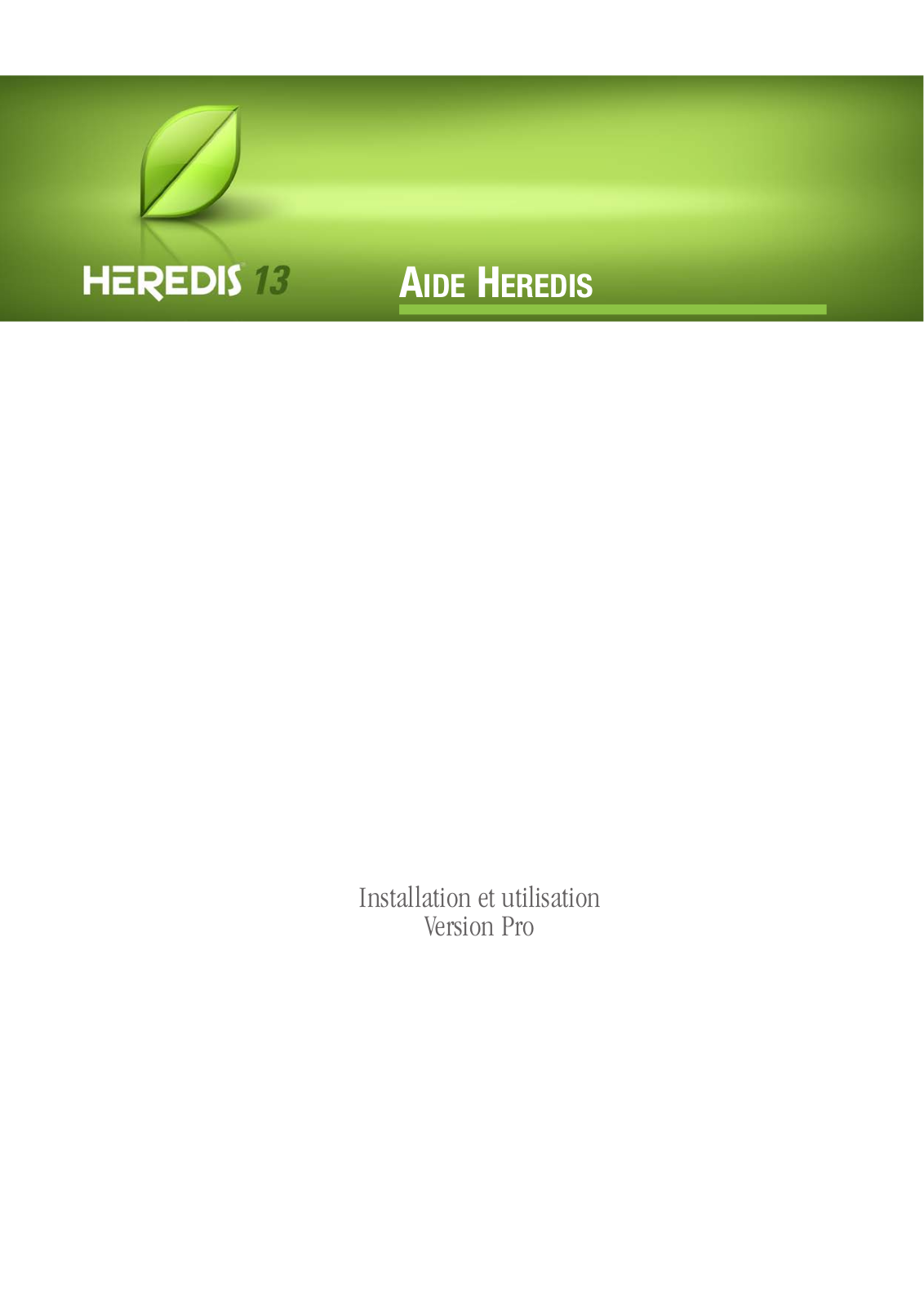 HEREDIS Heredis 13 Pro Installation Manual