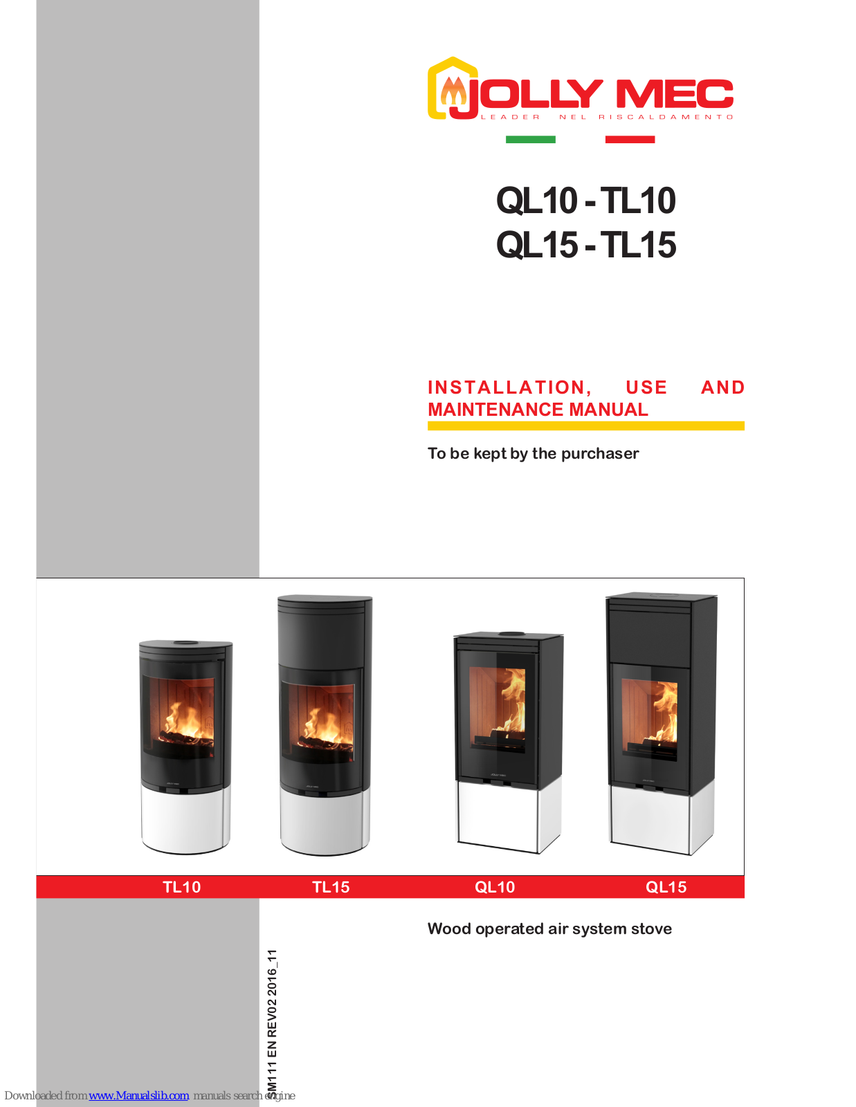 Jolly Mec QL15, QL10, TL10, TL15 Installation, Use And Maintenance Manual - ManualMachine.com