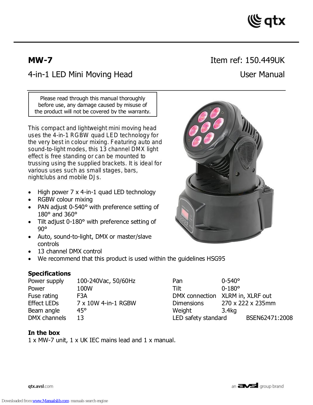 Qtx MW-7 User Manual