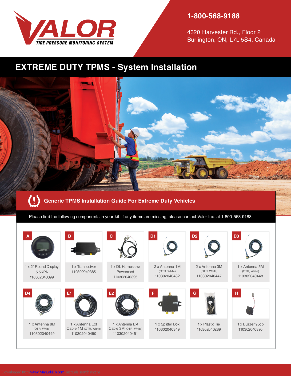 Valor EXTREME DUTY TPMS Installation Manual