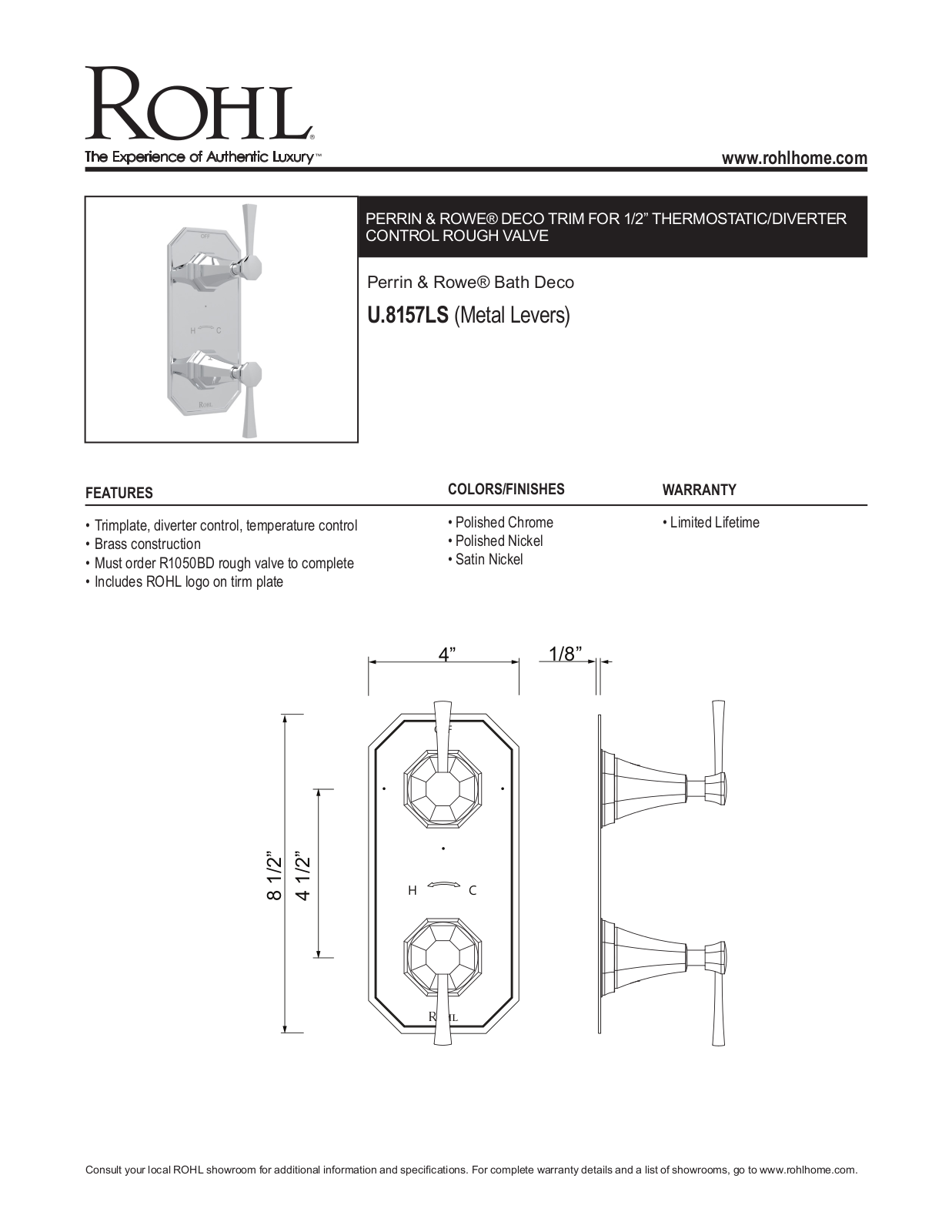 Perrin & Rowe PRWE1204 Specifications - ManualMachine.com