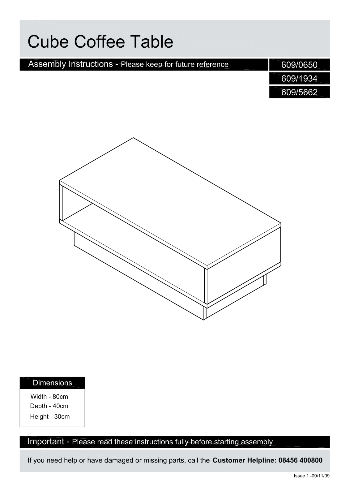 Argos 6090650, 6095662 ASSEMBLY INSTRUCTIONS