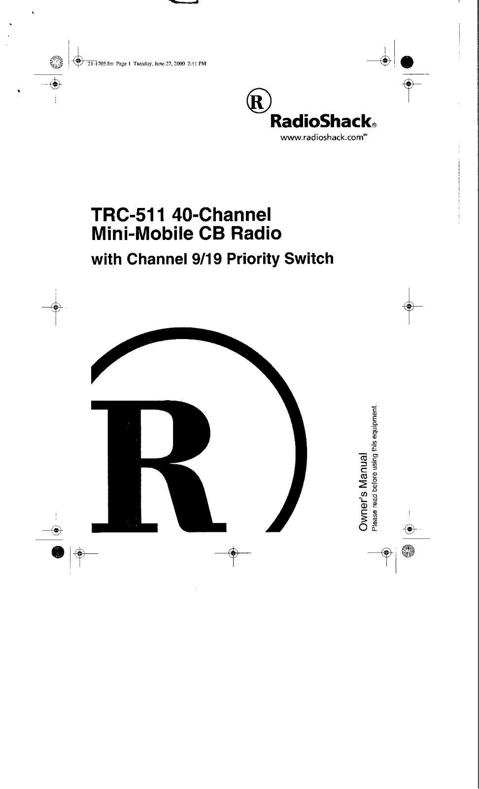 Radio Shack 2101705 User Manual