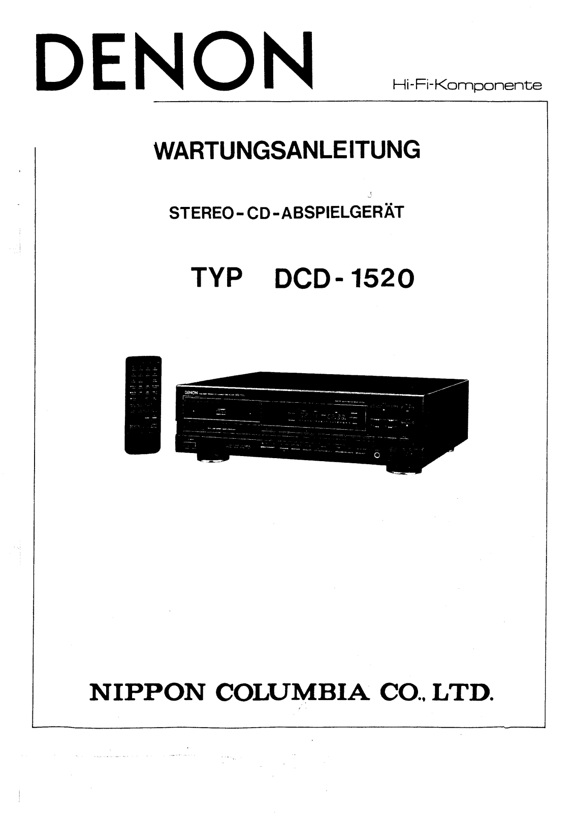 Denon DCD-1520 Service Manual