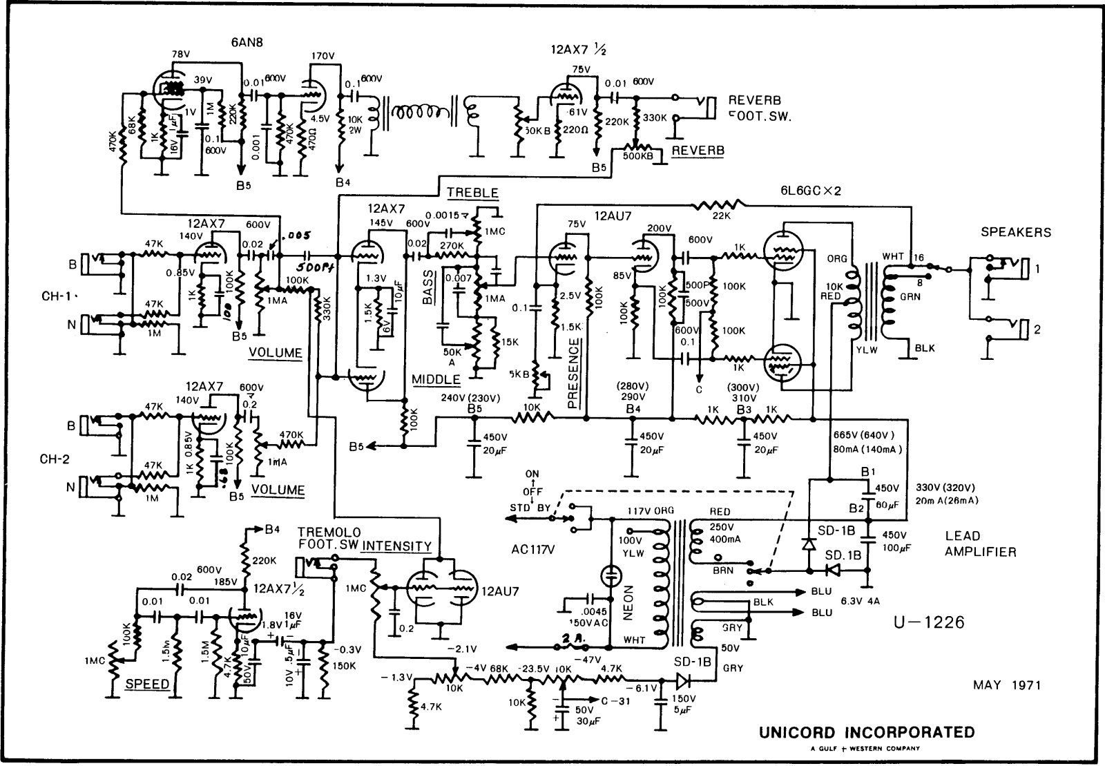 Univox 1226 schematic