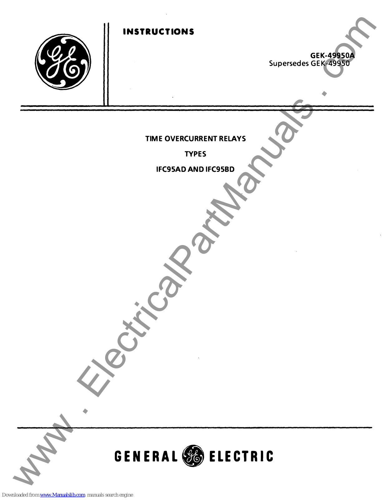 GE IFC95AD, IFC95BD Instruction Manual