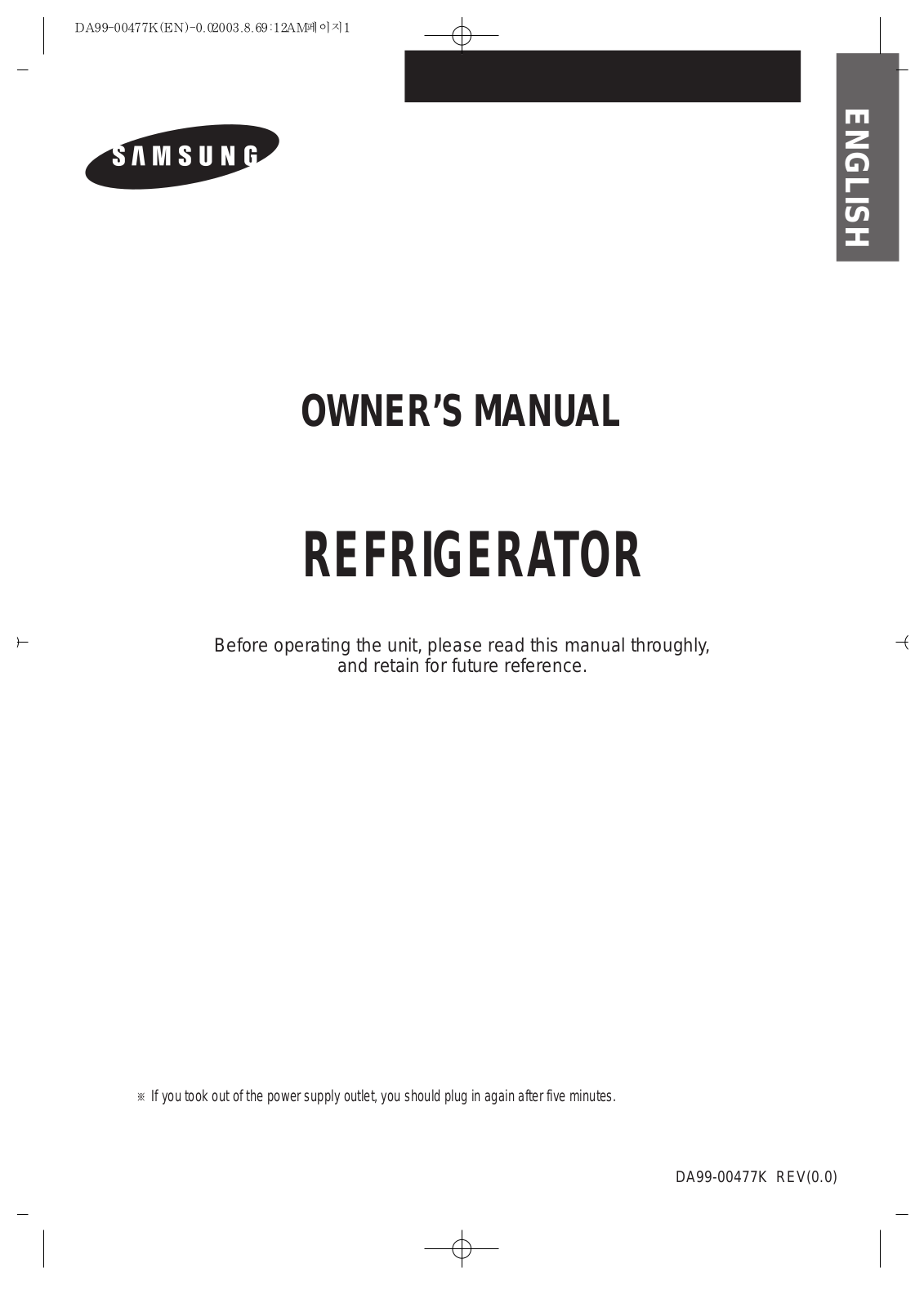 Samsung RT57EASW, RT57EASM, RT57EAEW, RT52EASW, RT52EAEW User Manual