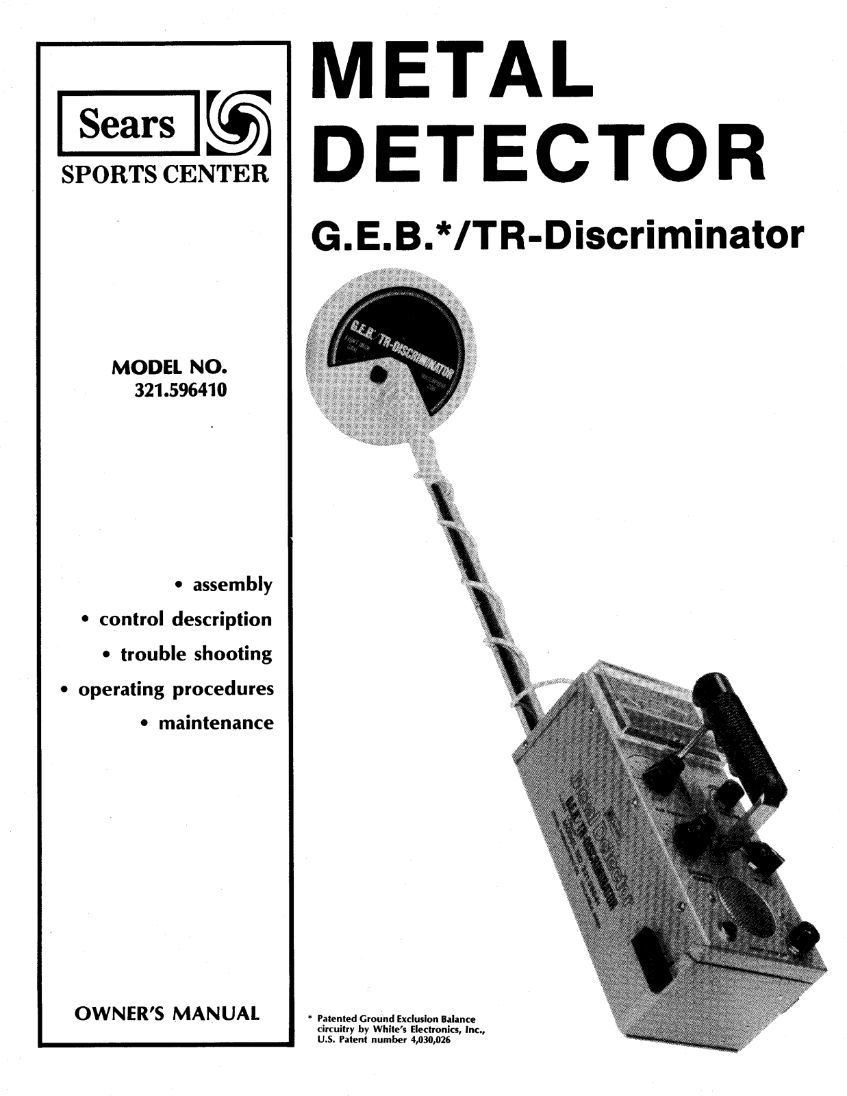 Whites Electronics SEARS 59641 User Manual