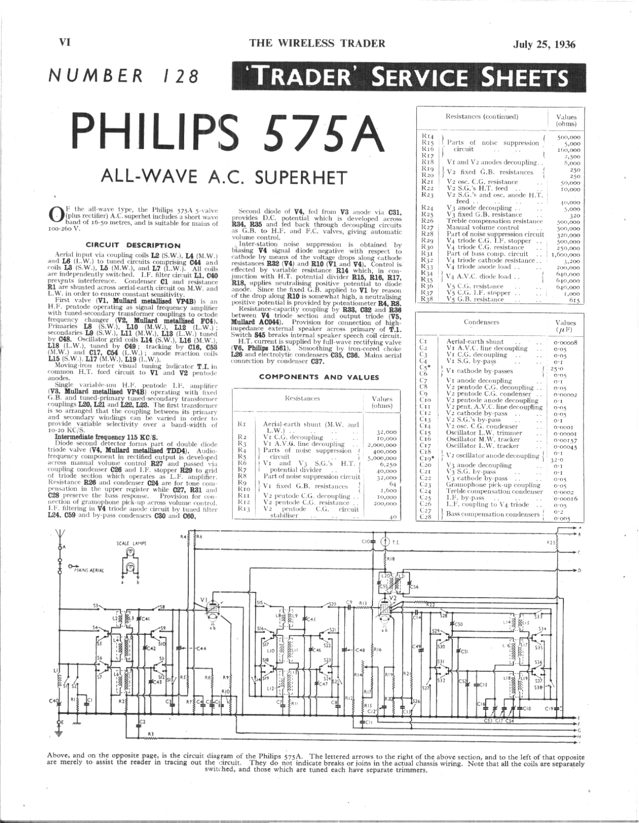 Philips 575-A Service Manual