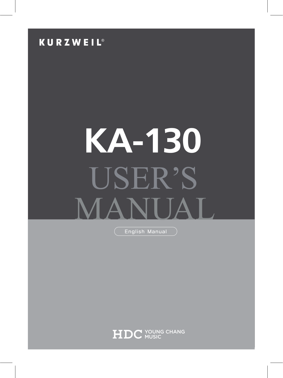 Kurzweil KA130 User Manual