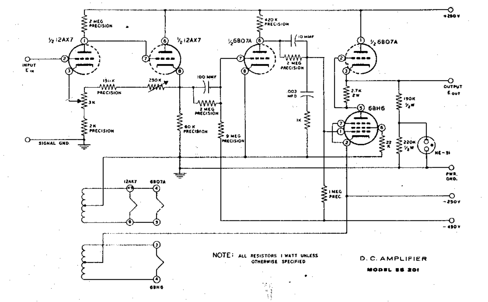 Heath Company ES-201 Schematic