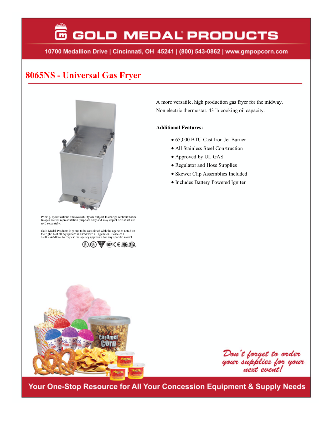 Gold Medal 8065NS User Manual