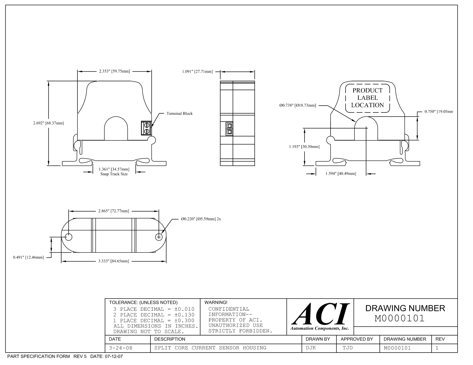 ACI-Automation Components A/SCTA-50 Reference Drawing