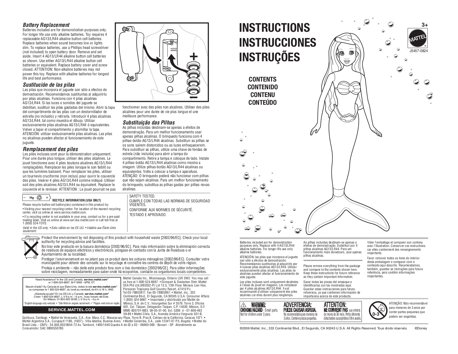 Fisher-Price J5457 Instruction Sheet