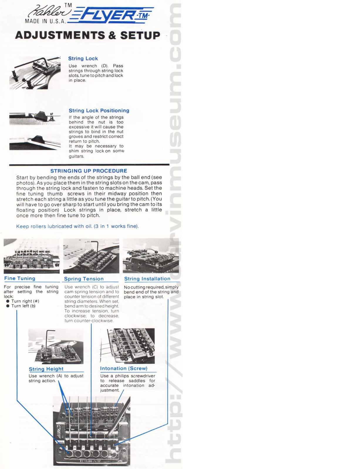 Carvin kahlerflyer Quick Reference Guide