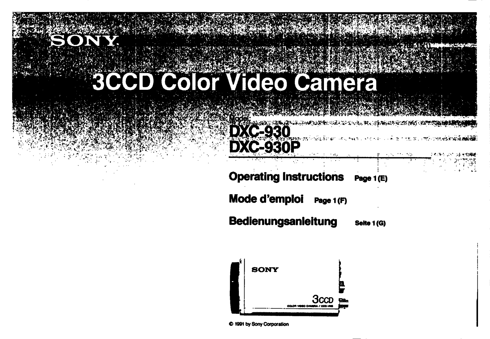 Sony DXC930, DXC930P Operating manual