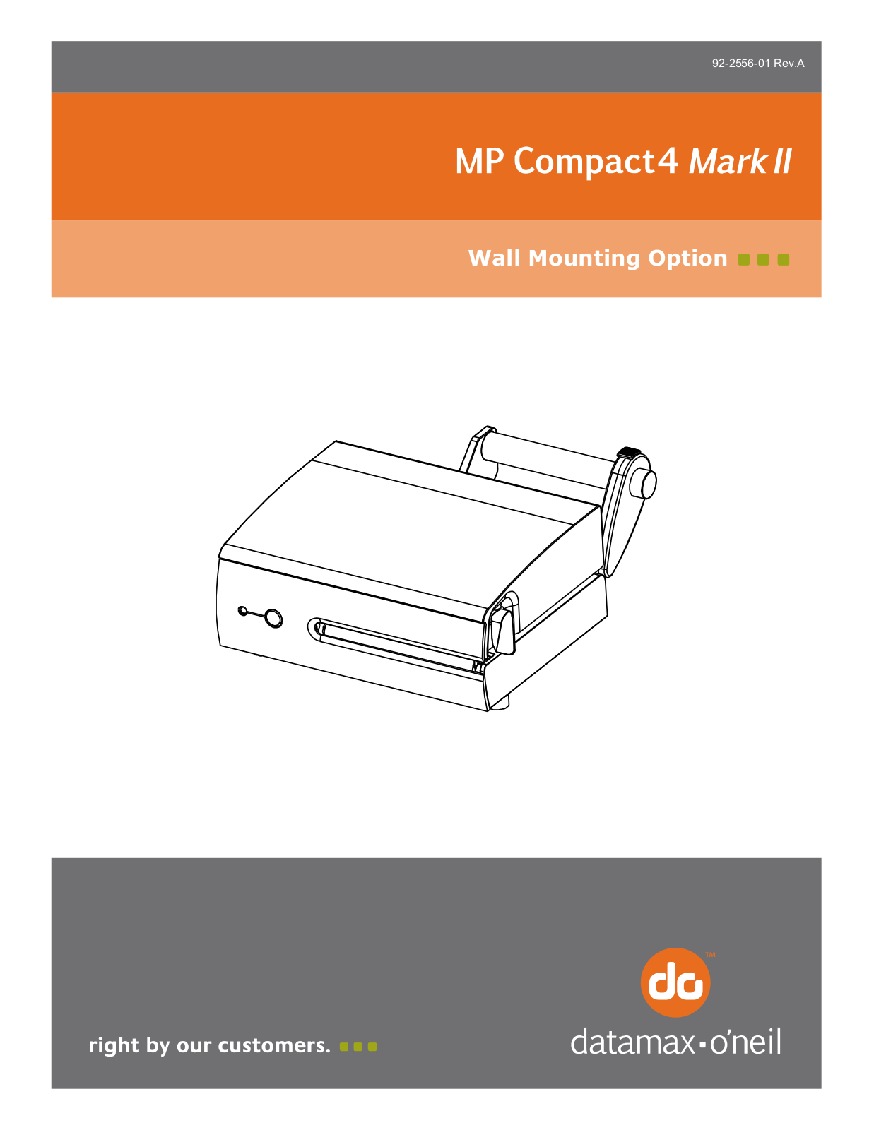 Datamax-O'Neil MP Compact4 Mark II Wall Mounting Option User Manual