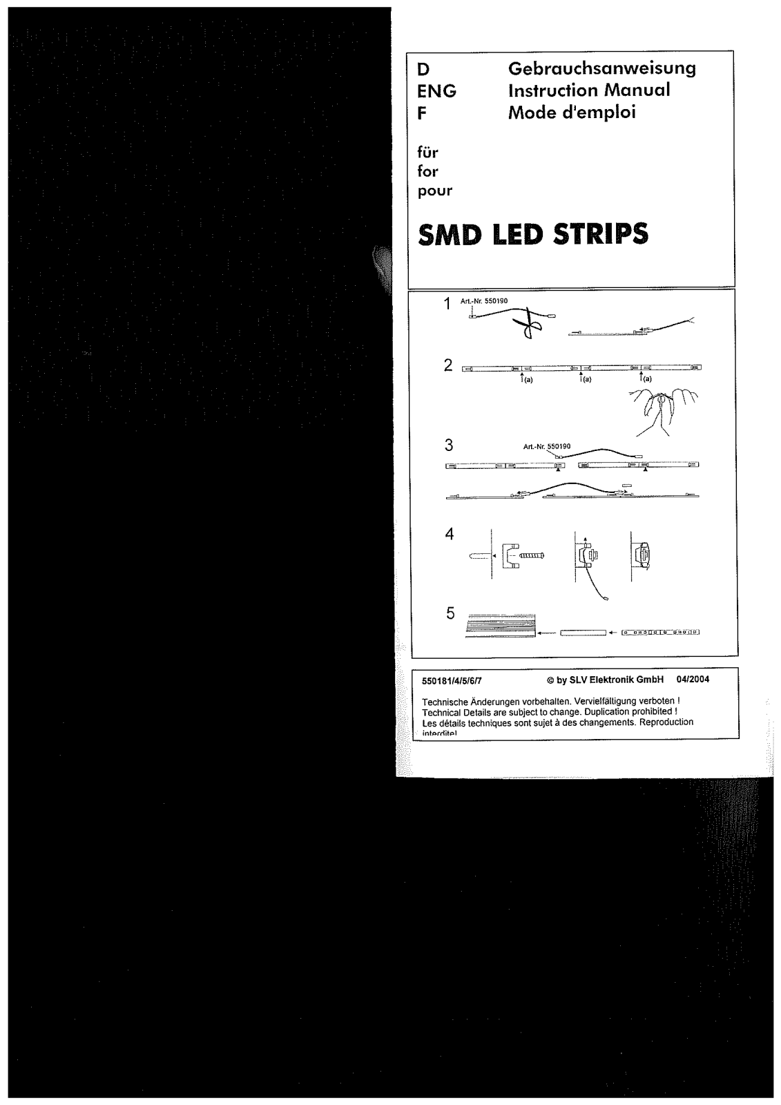 SLV SMD LED strips Instruction Manual